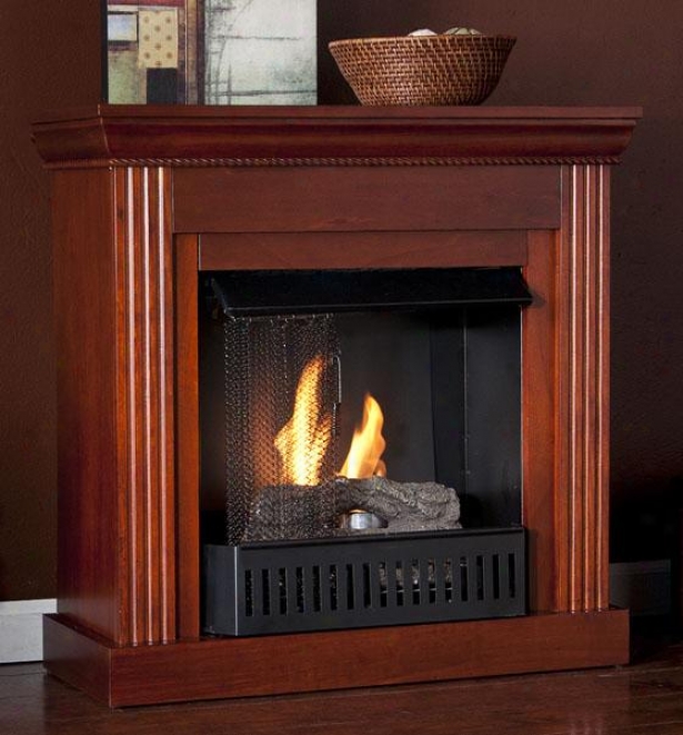 Wesley Petite Fireplace - Gel Fireplace, Maroon