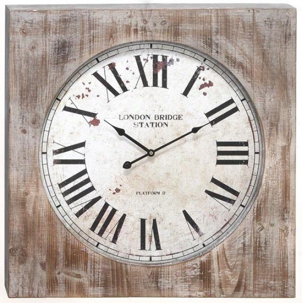 "wesley Wall Clock - 27""hx27""wx3""d, Brown"