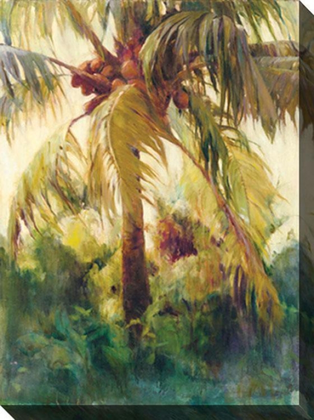 "wild Coconut Ii Canvas Wall Art - 48""hx34""w, Tan/green"