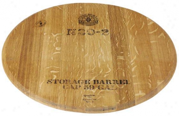 "wine Barrel Lazy Susan - 23""d, Brown"