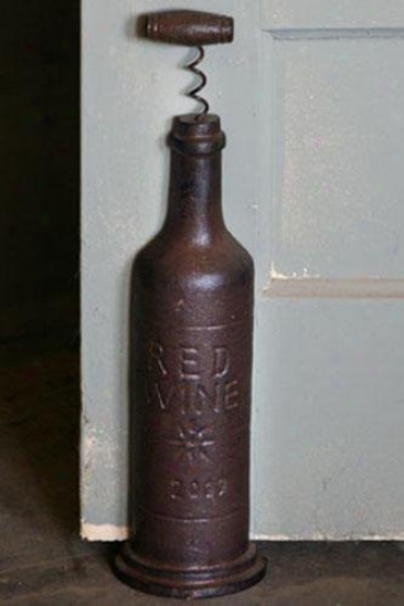 "wine Bottle Doorstop - 15.5""hx4""w ,Bronze"