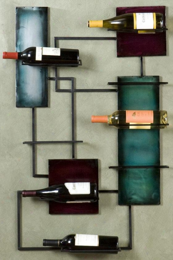 "wine Storage Wall Sculpture - 24""wx38.5""g, Bronze"