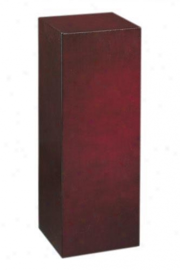 "wood Square Pedestal  -30""h, Brick Red"