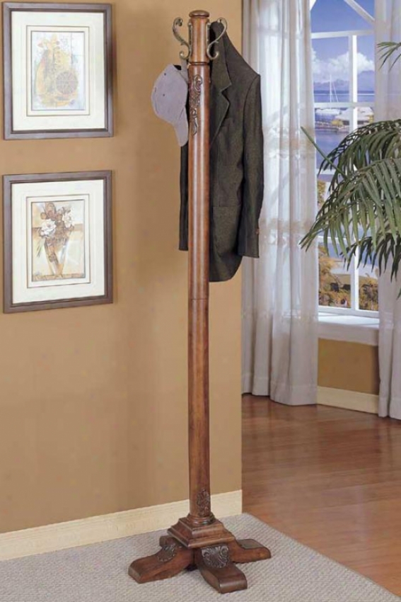 "woodurg Coat Rack - 72""hx19""w, Maroon"