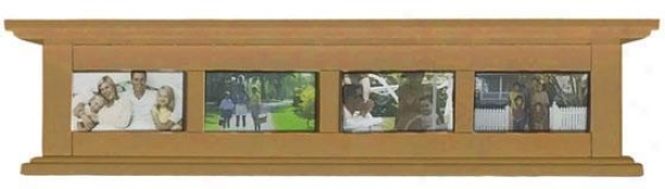 "woodbury Deluxe Shelf With Photo Frames - 8""hx33""w, Tan"