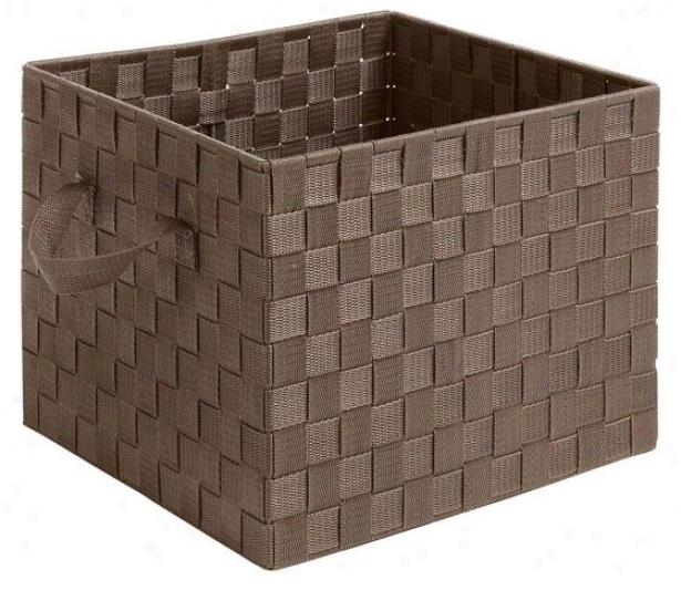 "woven Strap Crate - 10""hx13""wx12""d, Coffee"