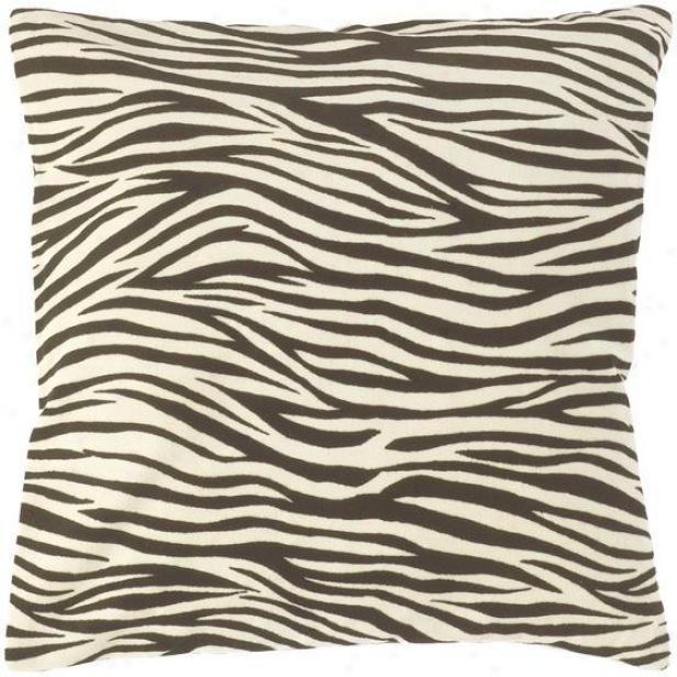 "zebra Striped Pillows - Set Of 2 - 18""x18"", Black"
