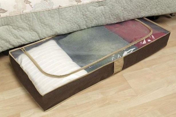 "zippered Underbed Chest - 6""hx51""w,_Coffee Linen"