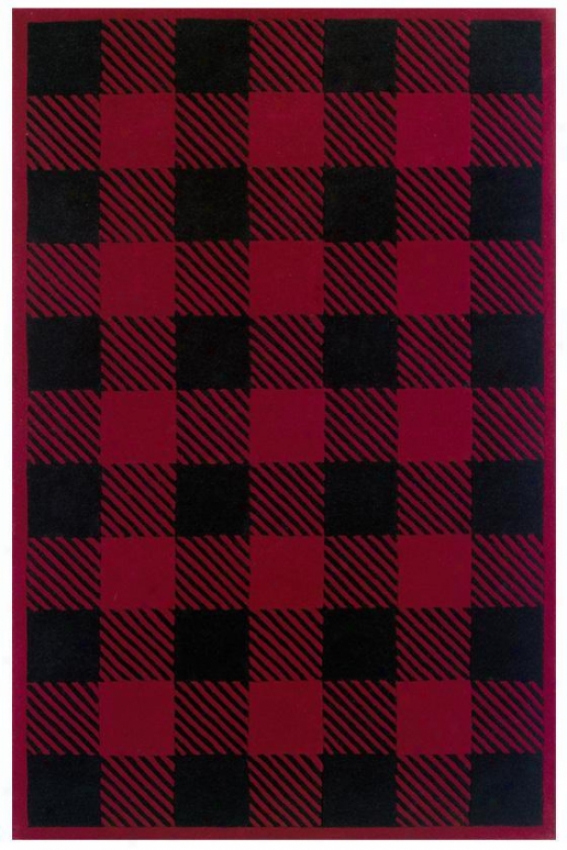 Checkers Rug - 5'x8', Red