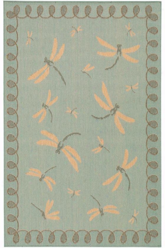 "dragonfly Rug - 7'10"" Square, Aqua Blue"