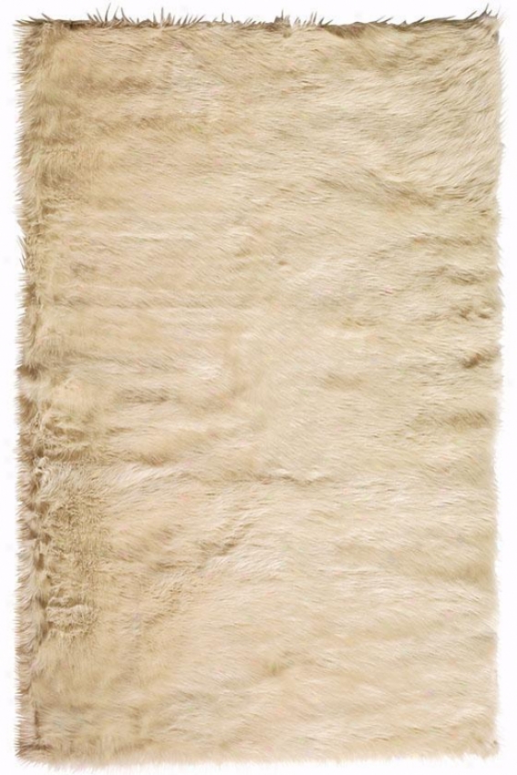 Faux Sheepskin Area Rug - 2'x3', Beige