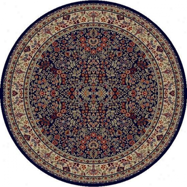 "gladstone Area Rug - 5'3"" Round, Navy Blue"