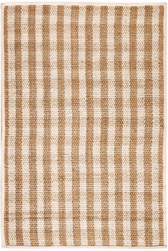 Hand-spun Jute Area Rug - 4'x6', Natural/dk Ntrl