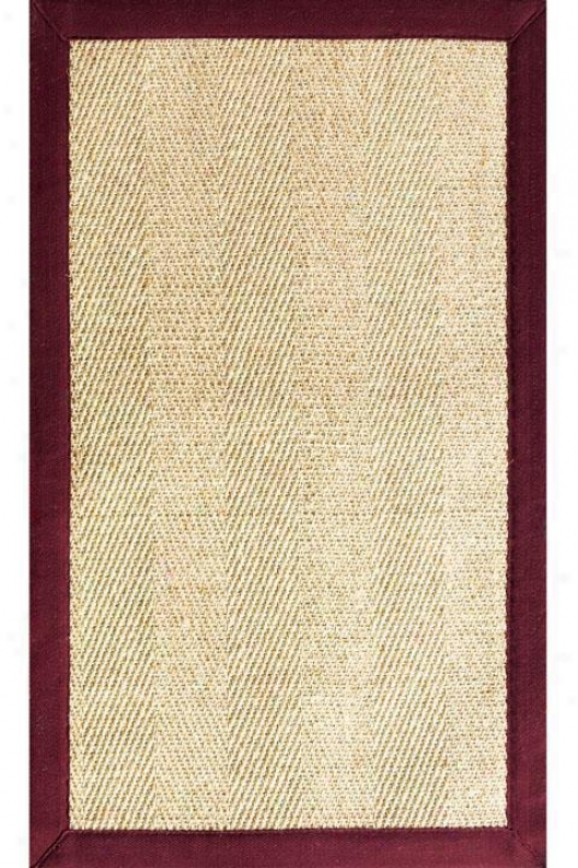 Marblehead Sisal Area Rug - 6' Octagon, Burgundy