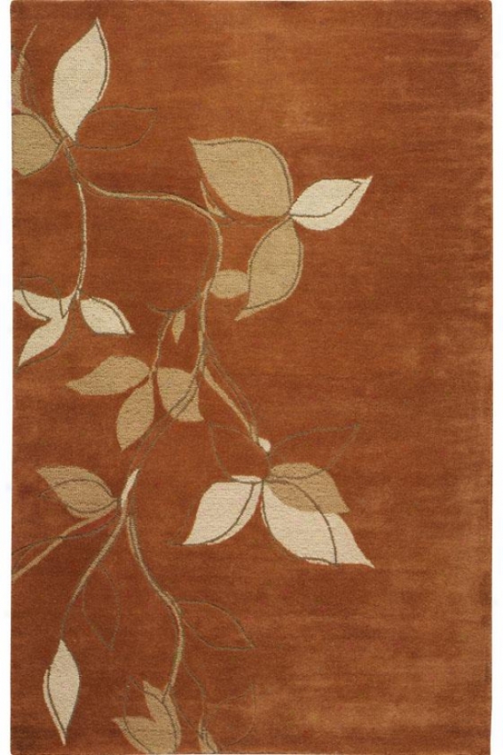 "montaigne Collectioh Leaves Area Rug - 5'3""x8'3"", Coral"