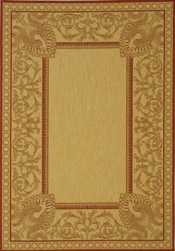 "pavo Area Rug - 2'x3'7"", Natural/red"