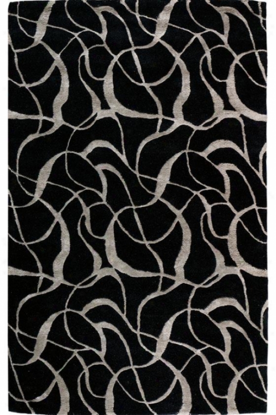 "ribbons Yard Rug Iii - 2'6""x8' Runner, Black"