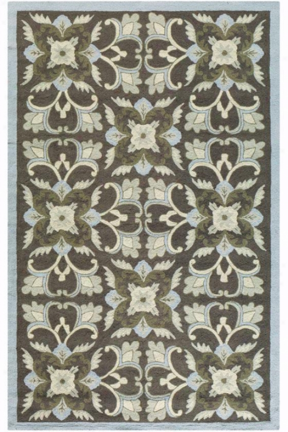 "saxony Rug - 5'6"" Round, Charcoal Gray"