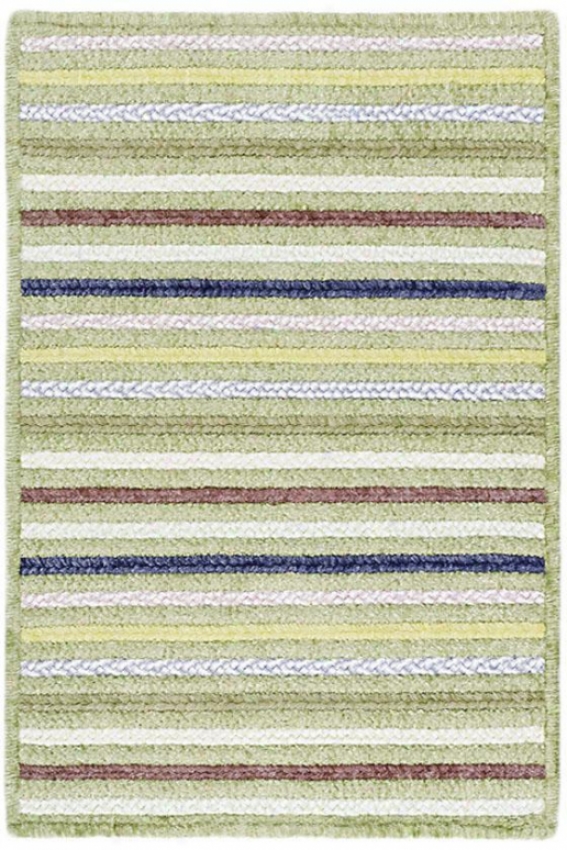 Seascape Rectangular Braided Area Rug - 2'x6' Runner, Sage