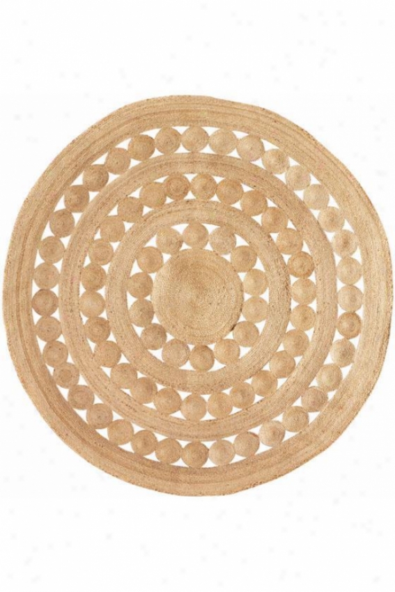 Soleil Make circular Hemp Rug - 4' Round, Ivory