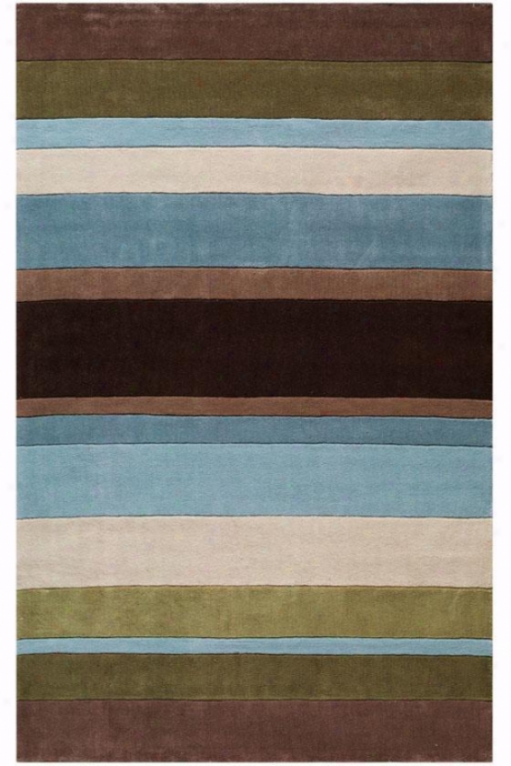 Strip3 Area Rug - 8' Round, Blue