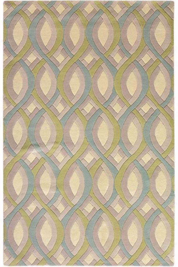 "twist Wool Area Rug - 7'9"" Round, Beige"