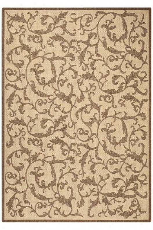 "vineyard All-weather Arra Rug - 4'x5'7"", Brown"