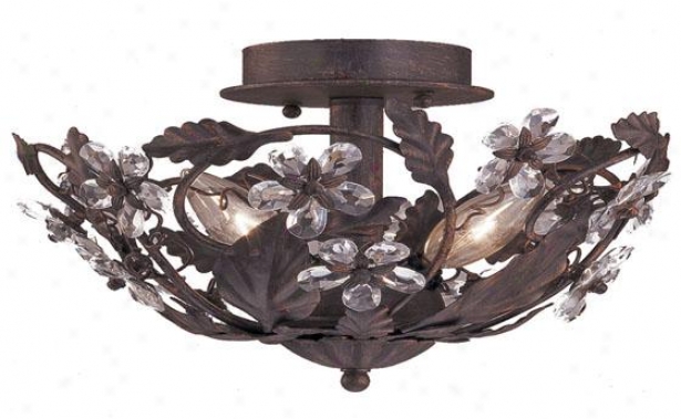 "abbie 12""w Semi-flush Mount - 3-light, Imbrown"