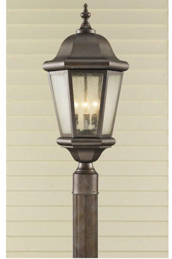 Anderson Outdoor Light Post - Three Light, Bronze