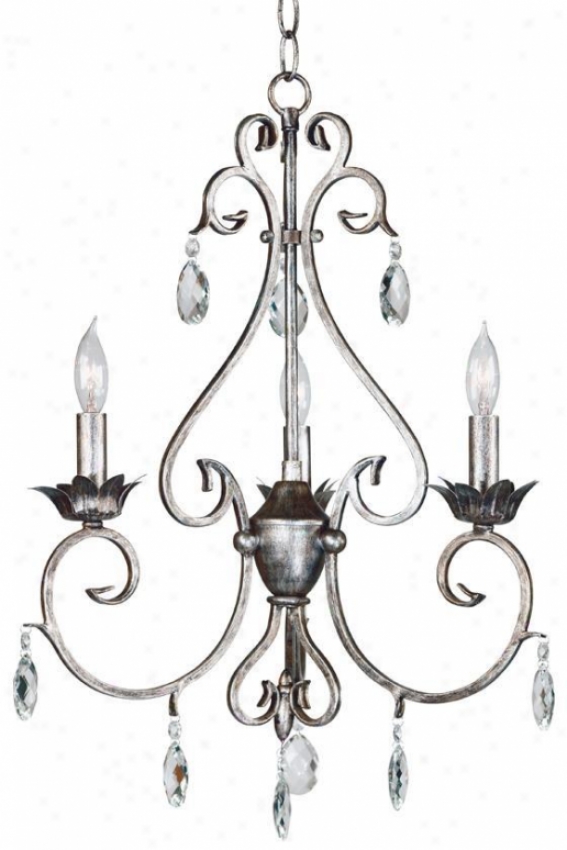 Antoinette 3-light Chandelier - 3light, Wthrd Silver