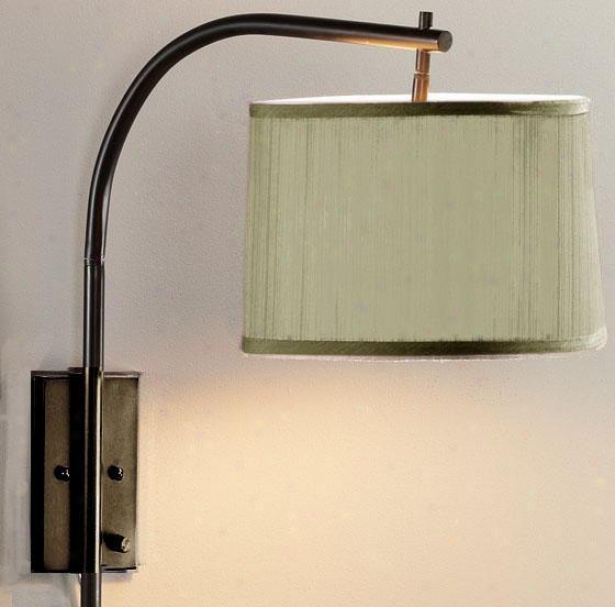 Arch Large Swing-arm Pin-up Lamp - Sage, Copper Bronze