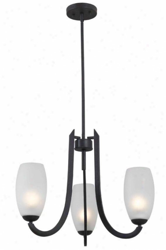 Arianne Pendant - 3-lt Chandelier, Forged Graphite