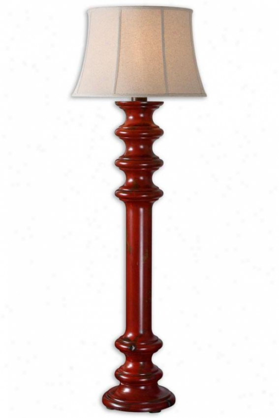 "ashher Floor Lamp - 65""h X 22""w, Dark Red"