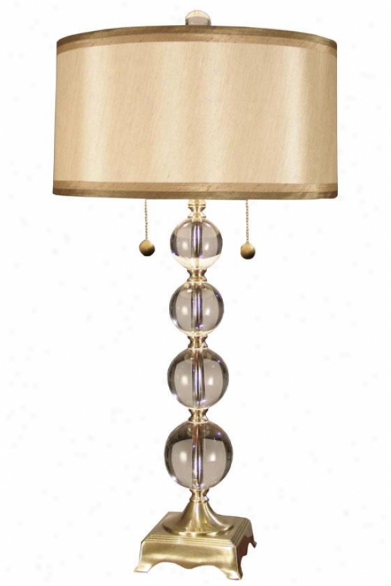 "aurora 32""h Crystal Table Lamp - 32h X 16""d, Copper Brass"