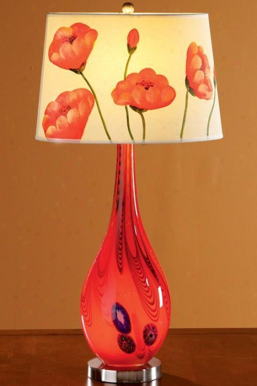 "bellini Sttatford Table Lamp With Light-up Base - Hand-painted Shade - 29.5""h, Hand-painted"