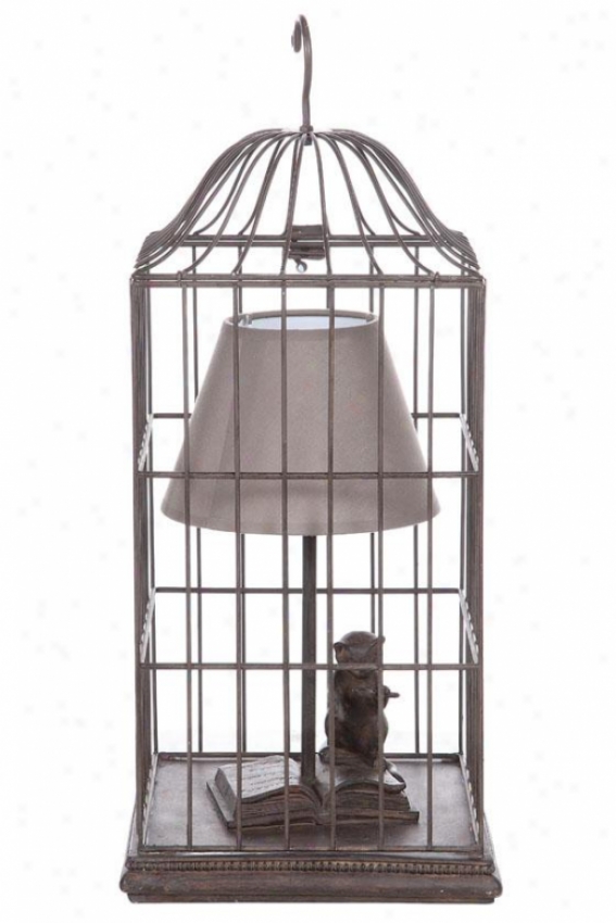 "birdcage Lamp - 21""hx9.5""round, Pumpkin"