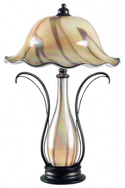 "blown Glass Table Lamp - 27""hx18""d, Silver"