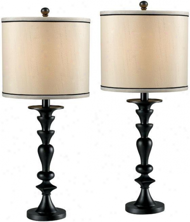 "bobbin Flat Lamp - Set Of 2 - 29""h, Dark Grqphite"