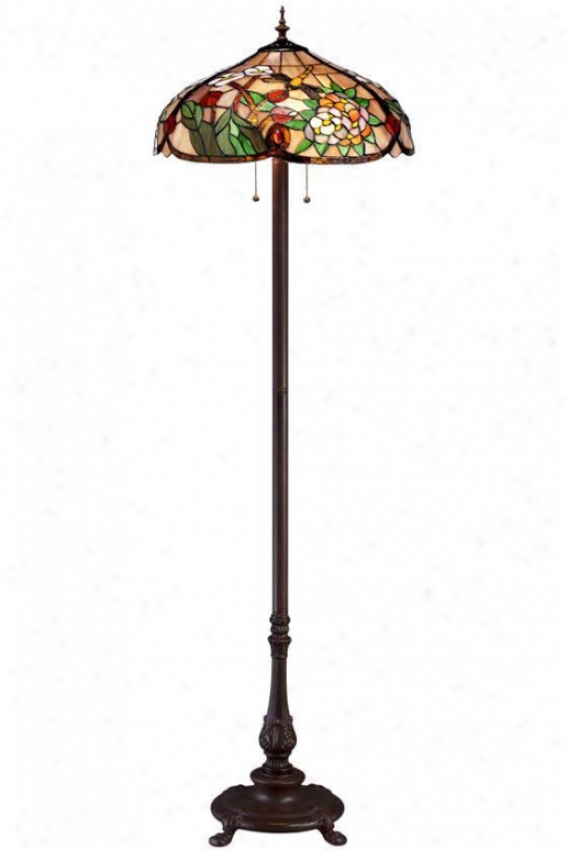 Bouquet Tiffany-style Floo Lamp - Floor Lamp, Red
