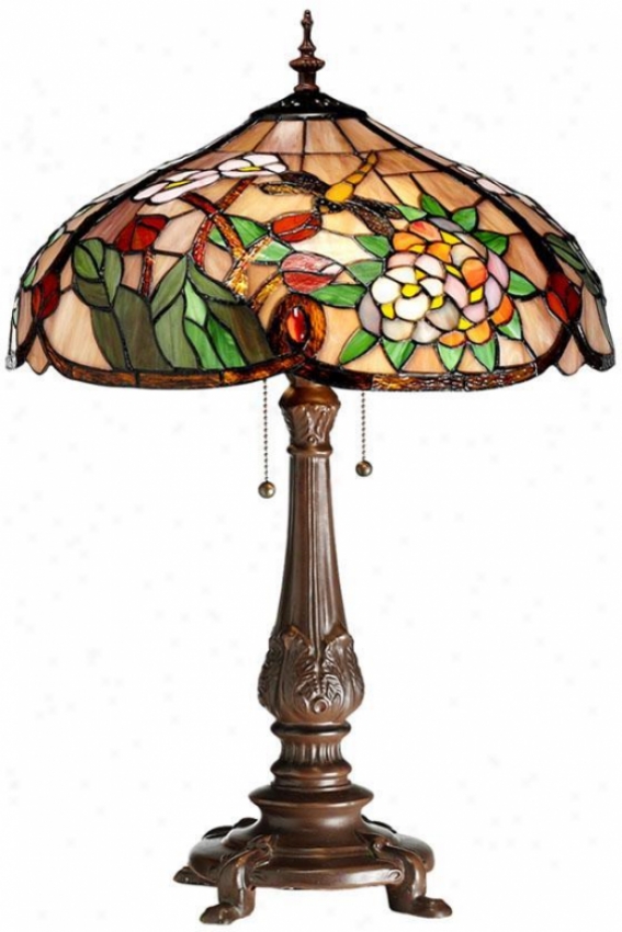 Bouquet Tiffany-style Table Lamp - Table Lamp, Red