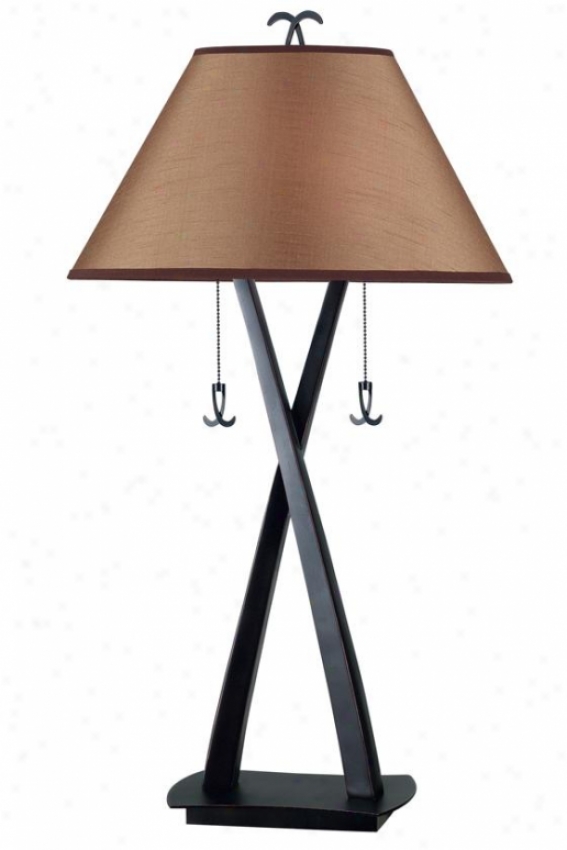 "cain Table Lamp - 33""h, Oil Rubbed Brown"