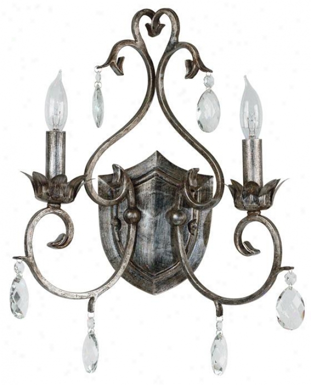 "celeste Sconce - 14""hx12""w, Weathered Slvr"