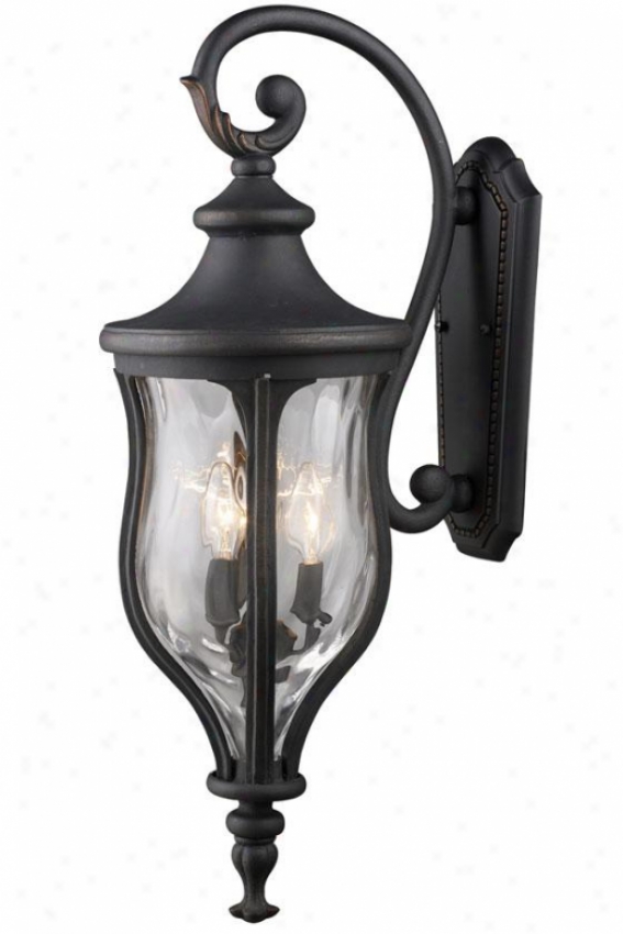 "chelsea 32""h Outdoor Wwll Mount - 3-light, Weathrd Chrcoal"