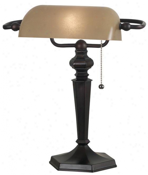 "chesapeake Banker's Lamp - 15""hx9""w, Oil Ru6bed Bronze"