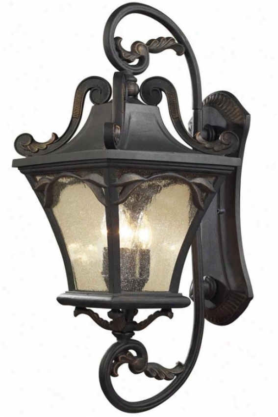 "chicago 32""h Outdoor Sconce - 4-light, Weathrd Chrcoal"