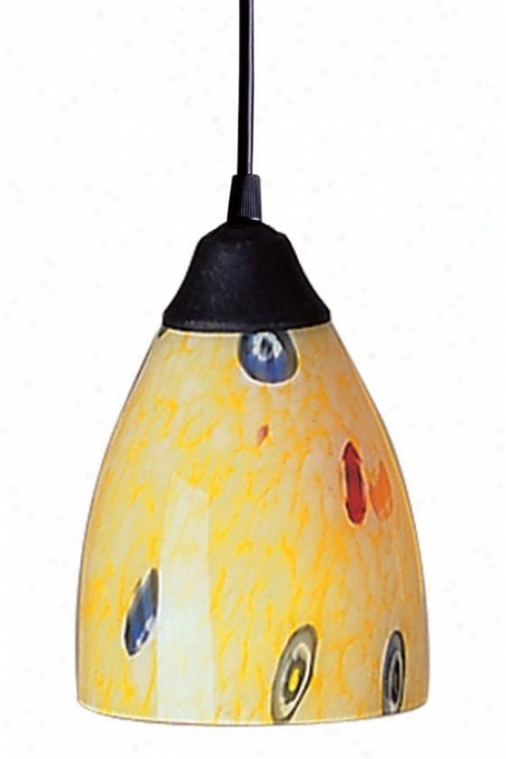 "classico 1-light Pendant - 7""x5"", Yellow"