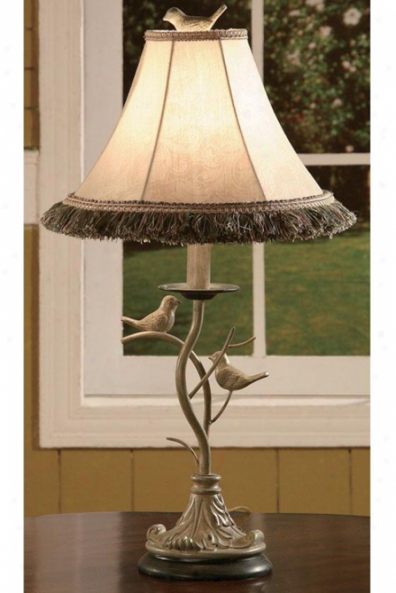 "country Bird Accent Lamp - 25""h, White Washed"