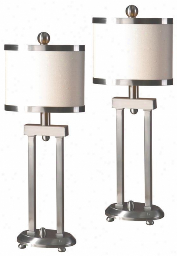 "cyndel Accent Lamps - Set Of 2 - 21""hx5""w, Silver"