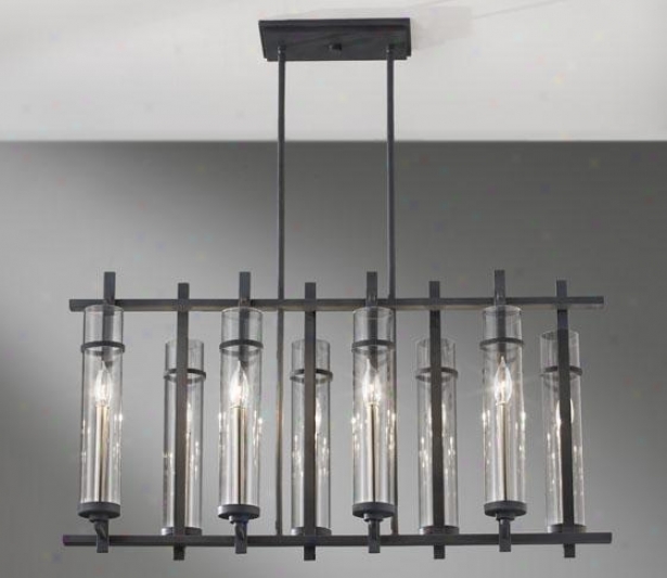 Ellis Mini Chandelier - Eight Light, Frg Irnbrs Stl