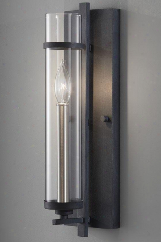 "ellis Sconce - 17""h X 5""w, Frg Irn/brs Stl"